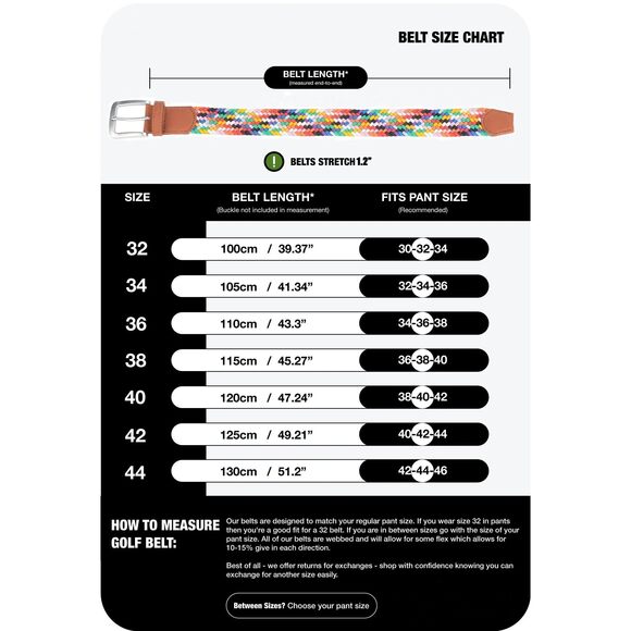 1812 Elastic Braided Belt – Unisex Multicolored Woven Stretch For Womens